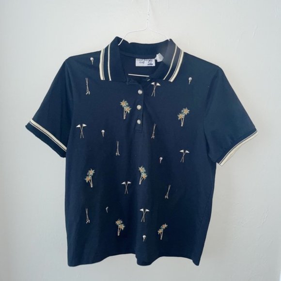 Vintage Coral Bay Golf collared embroidered shirt - Picture 2 of 4